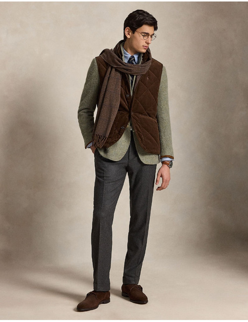 Gewatteerde corduroy bodywarmer bruin
