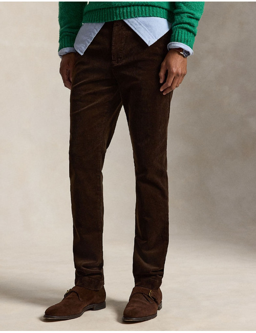 Andover slim fit corduroy broek met stretch bruin