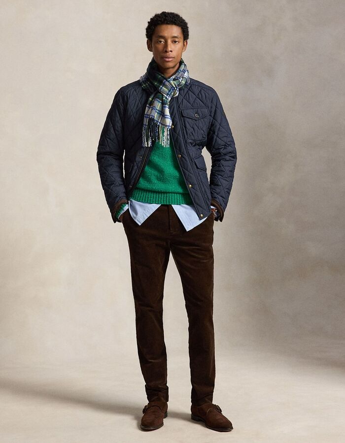 Andover slim fit corduroy broek met stretch bruin