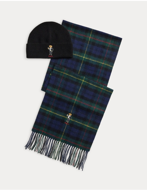 Polo Bear geschenkset met muts en sjaal multicolor