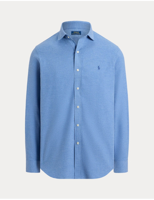 Custom fit performance twill hemd blauw gemêleerd