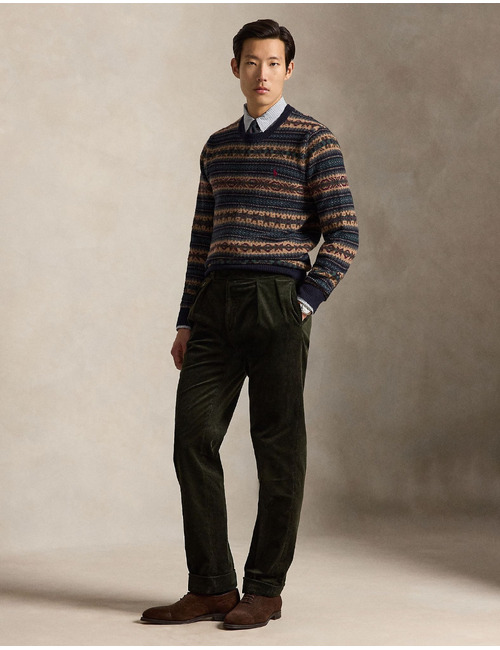 Fair isle wollen trui met jacquardmotief navy