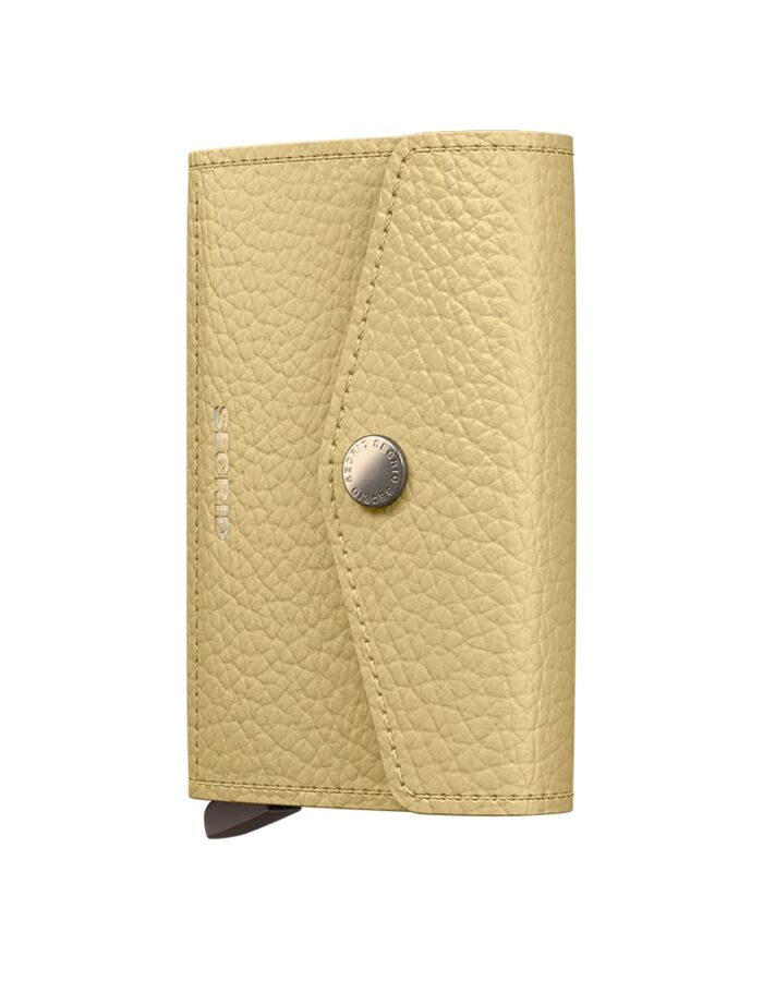 Envelope Wallet Pebble leren portefeuille geel