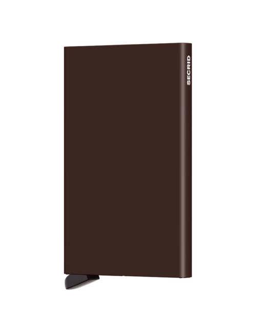 Cardprotector aluminium kaarthouder bruin
