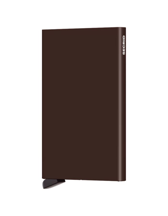 Cardprotector aluminium kaarthouder bruin