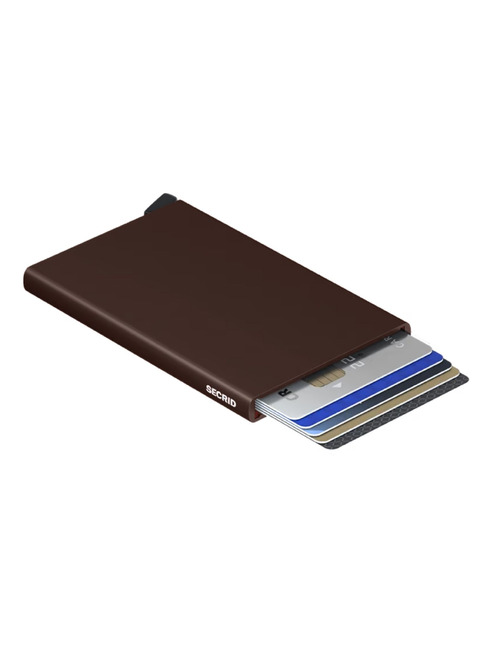 Cardprotector aluminium kaarthouder bruin