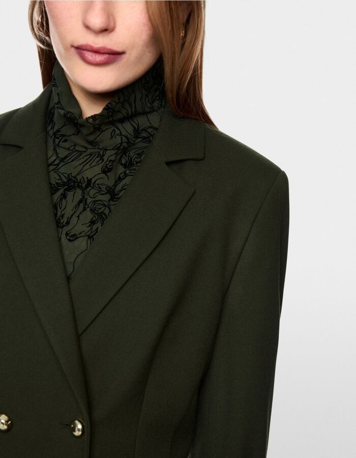 Getailleerde double-breasted blazer forest night new