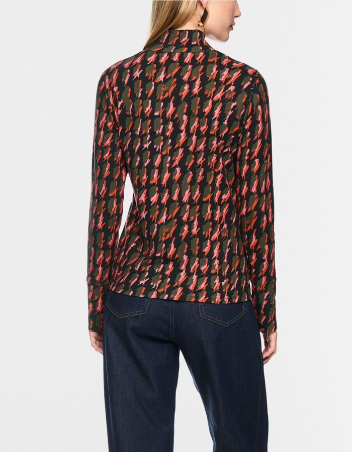 Shirt met abstract pied-de-poule-patroon tigerlily