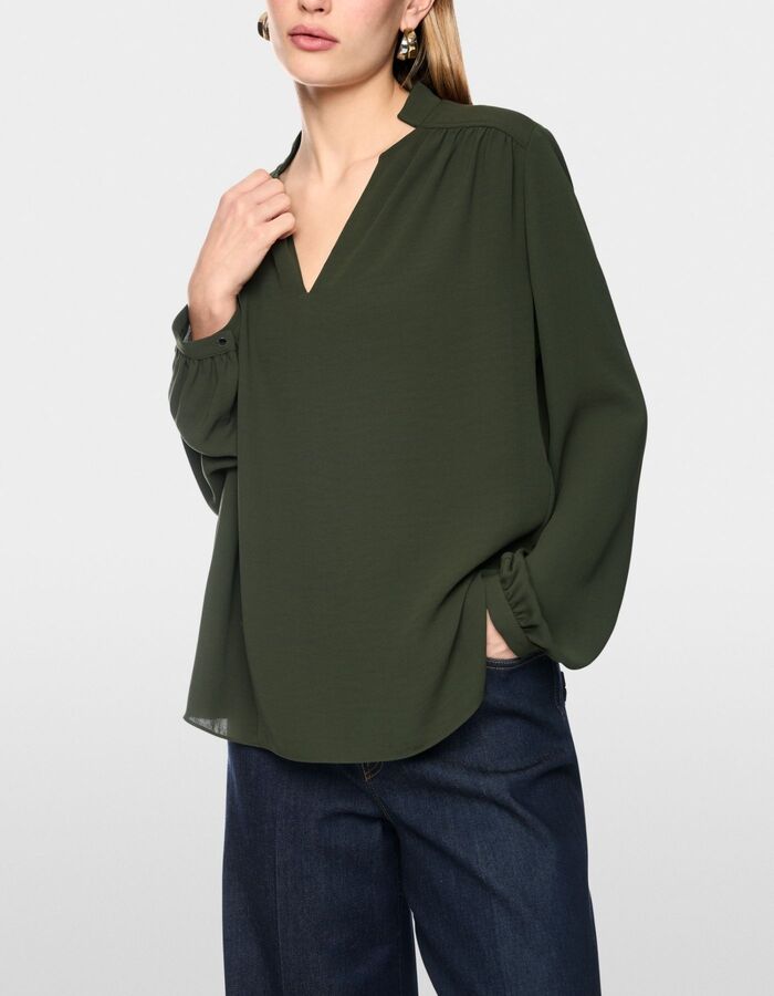 Blouse met decoratieve knopen forest night new