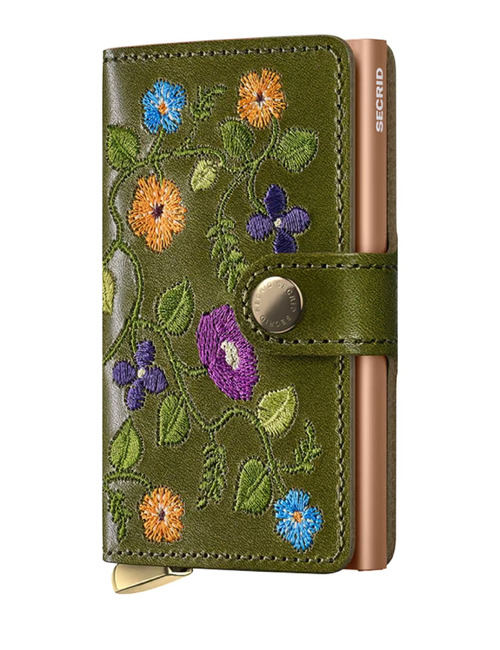 Premium Miniwallet+ Stitch Floral olive