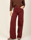 Palazzo pantalon wide fit avec comfort stretch bordeaux