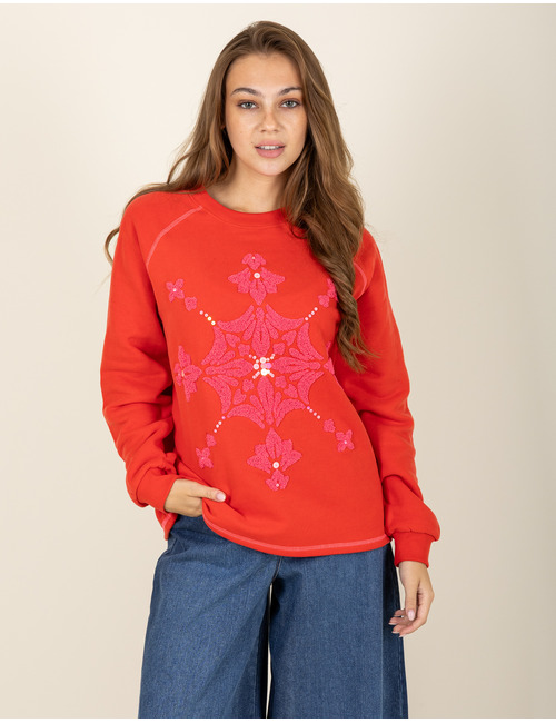 Grace lange mouw sweater rood