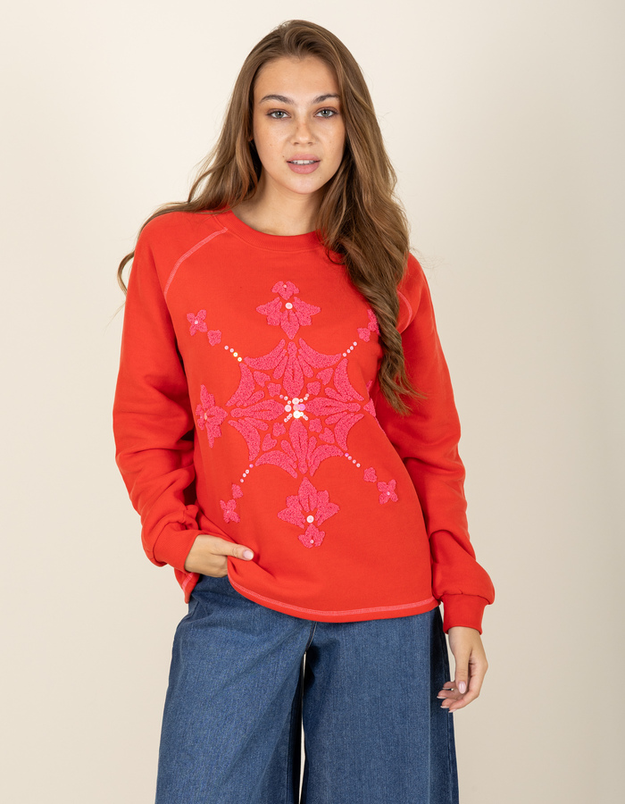 Grace lange mouw sweater rood