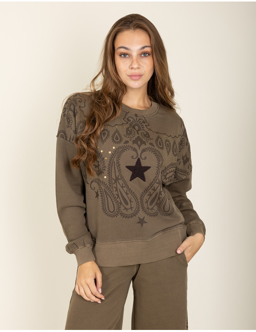 Grace lange mouw sweater kaki