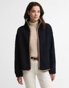 Homeswood - fleece met contrastafwerking donkerblauw