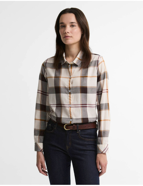 Moorland - relaxed bloes met tartan ecru