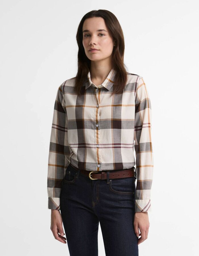 Moorland - relaxed bloes met tartan ecru