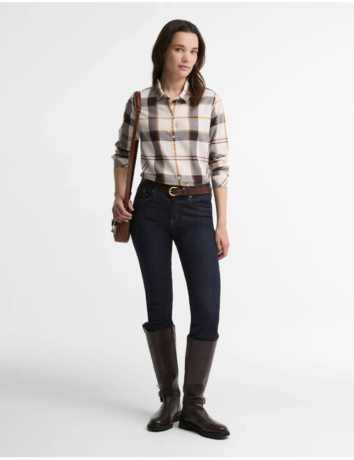 Moorland - relaxed bloes met tartan ecru