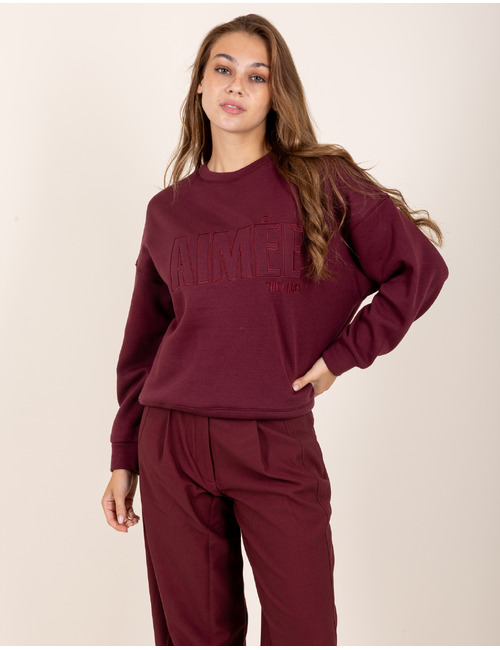 BrazilW6 - sweater met ton sur ton logoborduursel