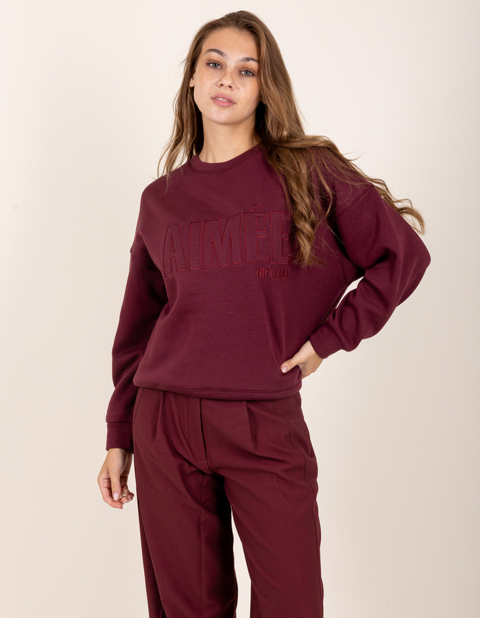 BrazilW6 - sweater met ton sur ton logoborduursel