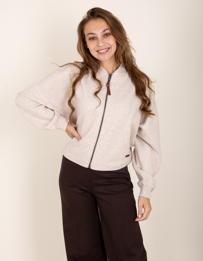 Moscow lange mouw gilet beige
