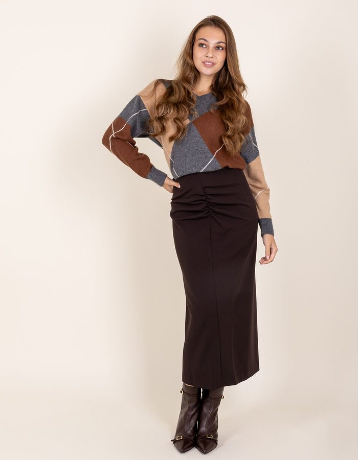 Lalotti pull met v-hals grijs