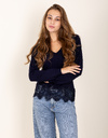 Leo & Ugo lange mouw pull navy