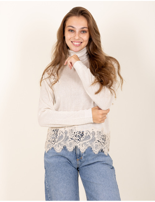 Leo & Ugo lange mouw pull beige