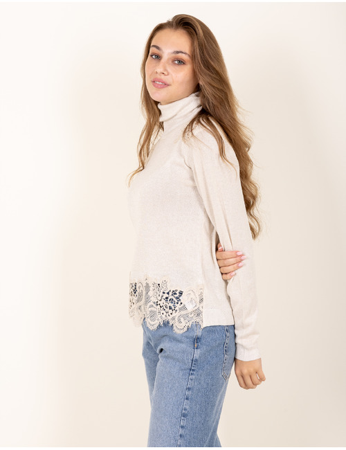 Leo & Ugo lange mouw pull beige