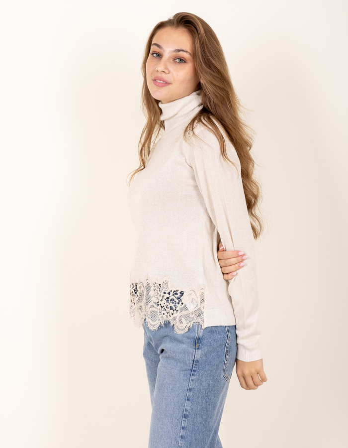 Leo & Ugo lange mouw pull beige