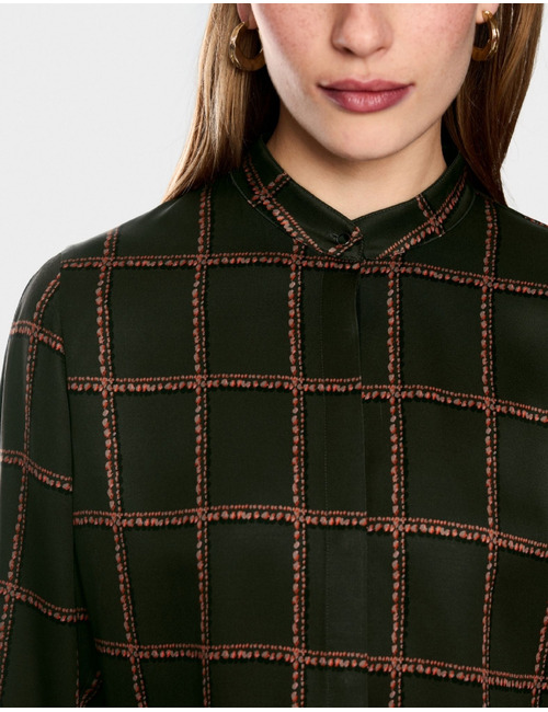 Bedrukte blouse van viscose donkergroen