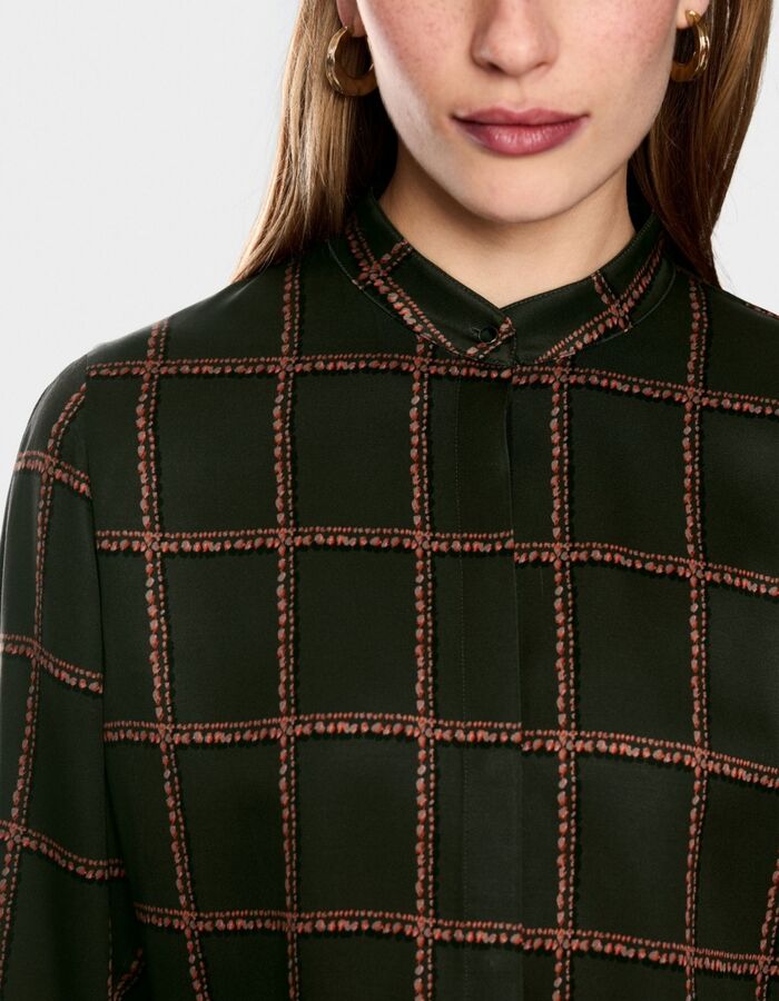 Bedrukte blouse van viscose donkergroen
