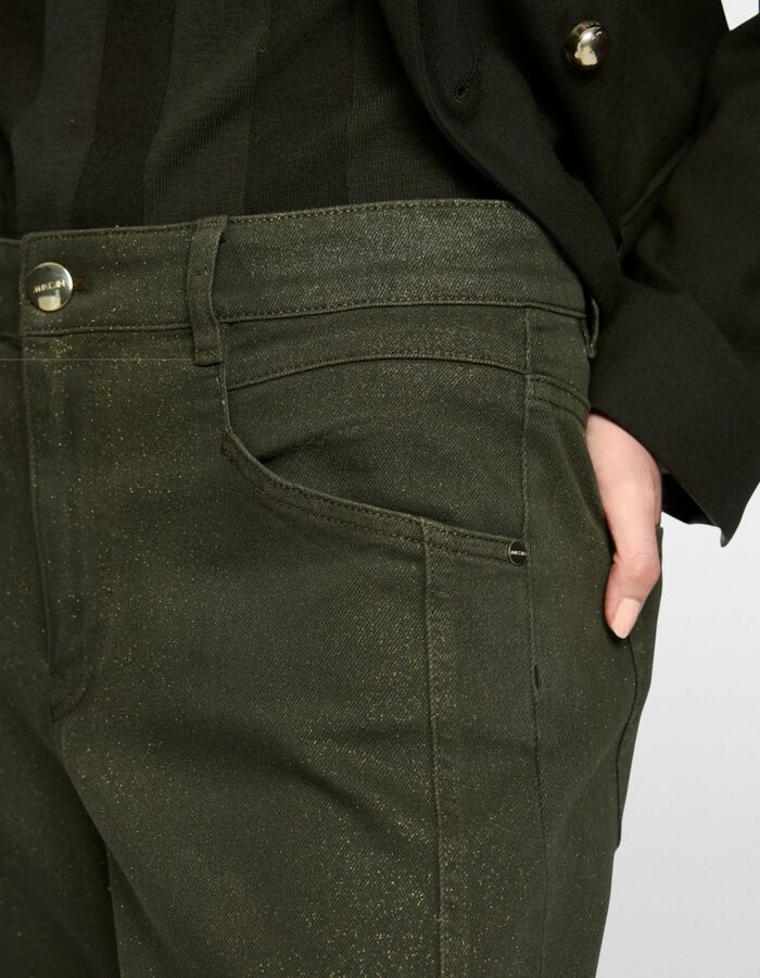 RUMA - jeans met glinsterende coating donkergroen