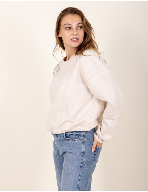 Nukus lange mouw pull beige