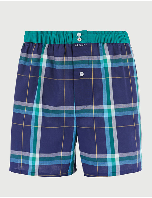 Boxershort met ruitpatroon donkerblauw