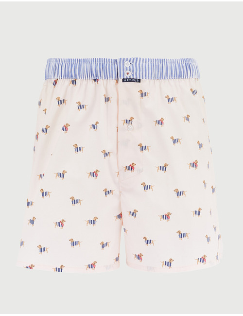 Boxershort met teckelprint lichtroze