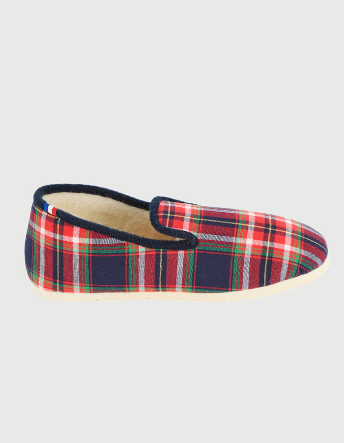 Pantoffels met tartan ruitpatroon rood