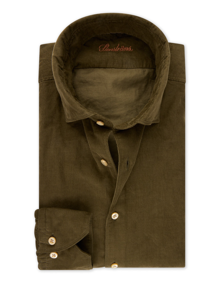 Corduroy hemd in babycord groen