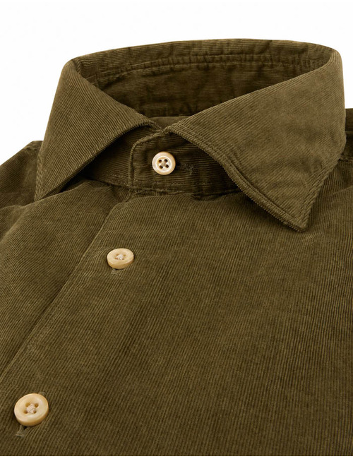 Corduroy hemd in babycord groen