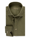 Regular Fit Denim hemd met stretch groen