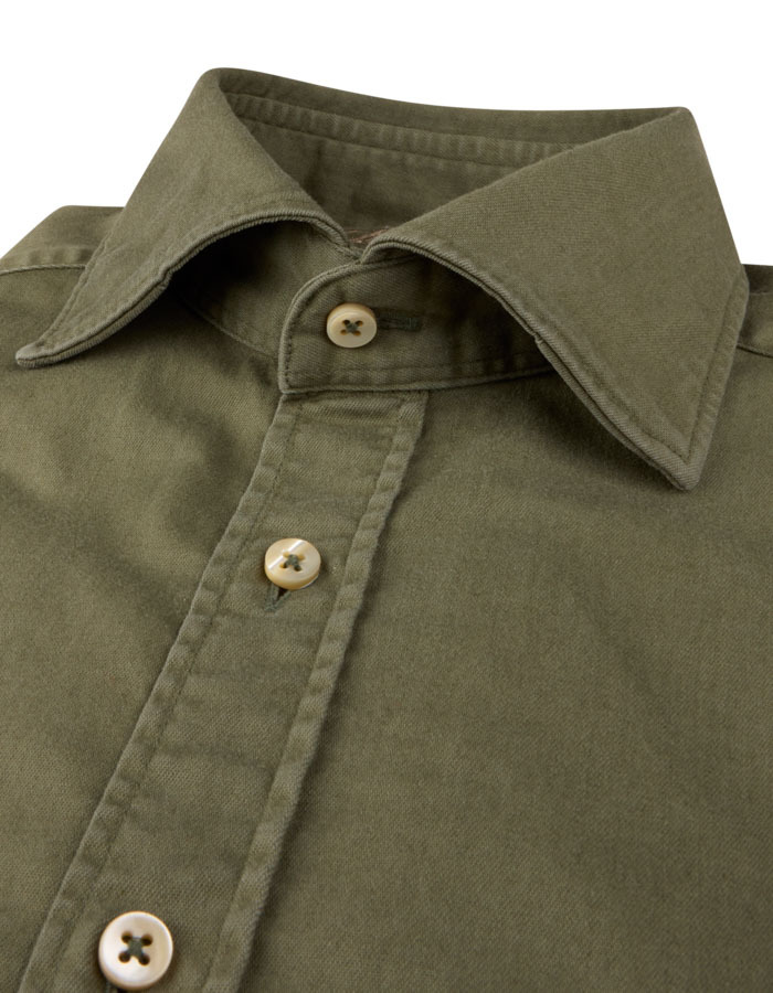 Regular Fit Denim hemd met stretch groen