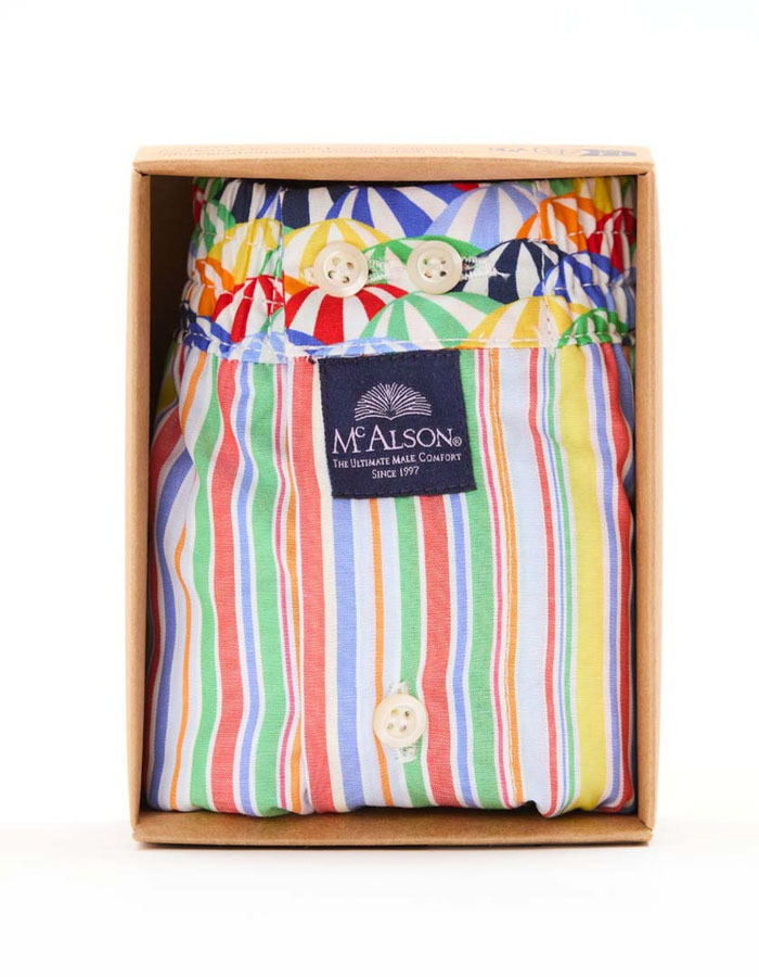 M5321 boxershort met strepen en parasolprint multikleur
