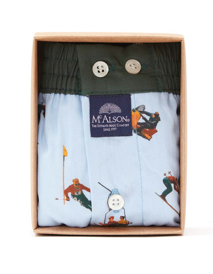 M5070 boxershort met skiprint lichtblauw