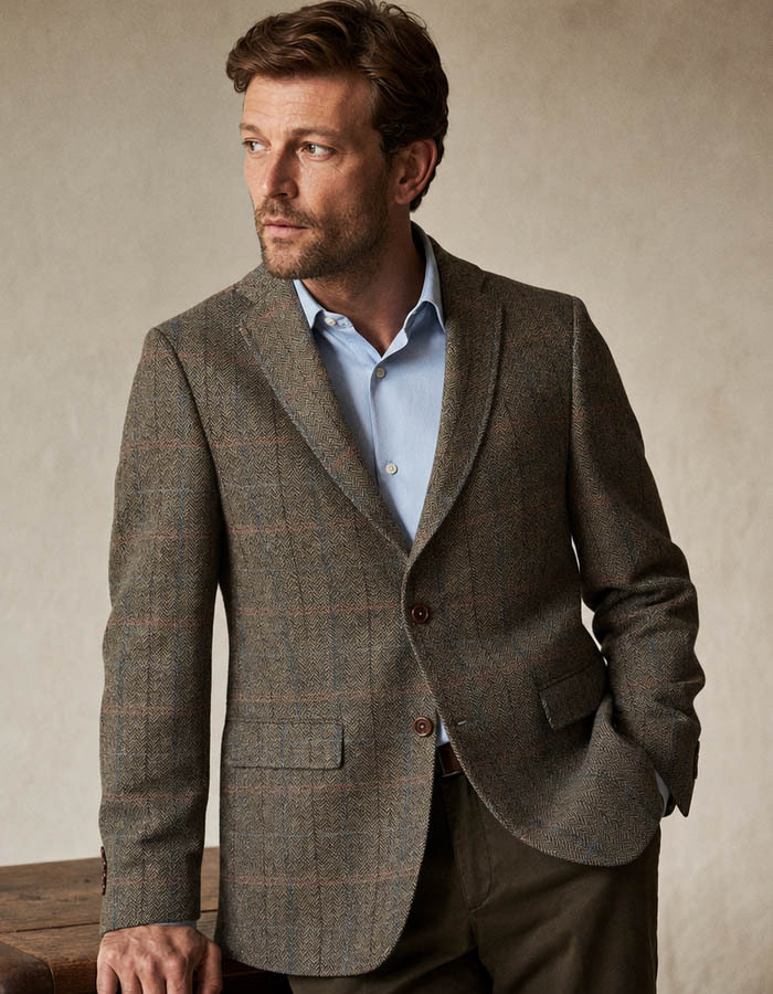 Theo SV Modern Fit blazer in wol groen