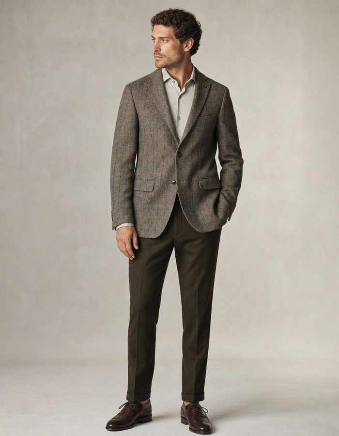 Theo SV Modern Fit blazer in wol groen