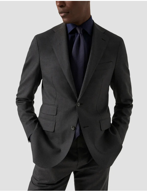 Signature Twill Slim hemd effen donkerblauw