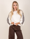 Carmelo - trui met contraststrepen off-white