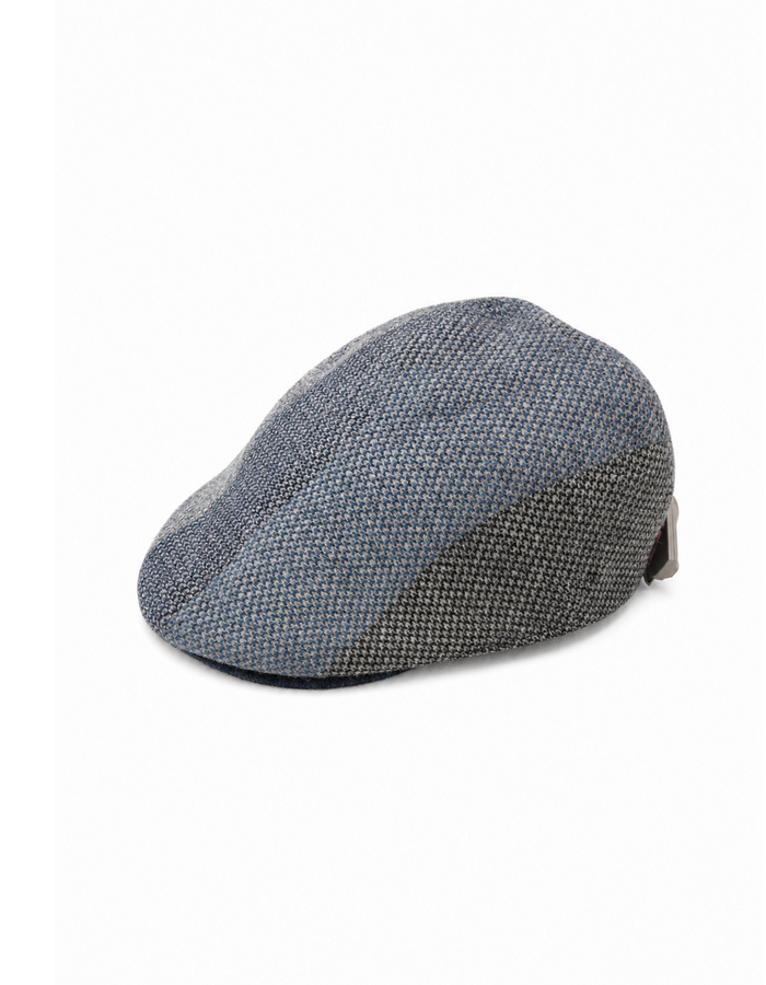Tirreno flatcap met gemêleerde structuur blauw