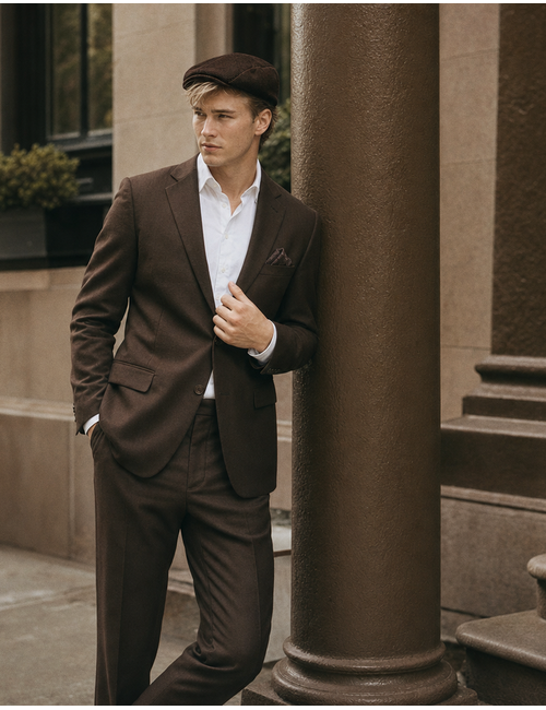 Corduroy flatcap bruin