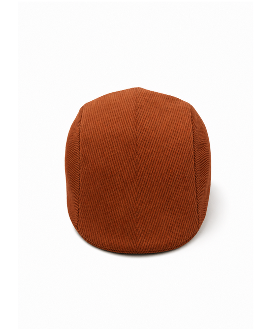 Corduroy flatcap roestbruin